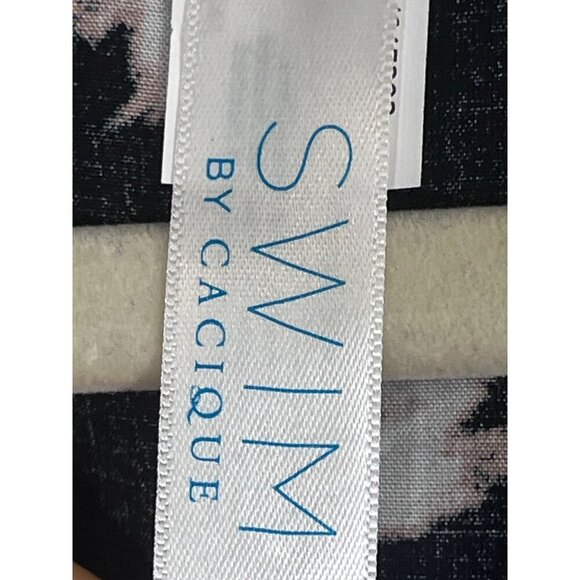 Cacique Dress 26 Black Swim Coverup Animal Print Twee Neutral Minimalist Retro - Picture 2 of 12